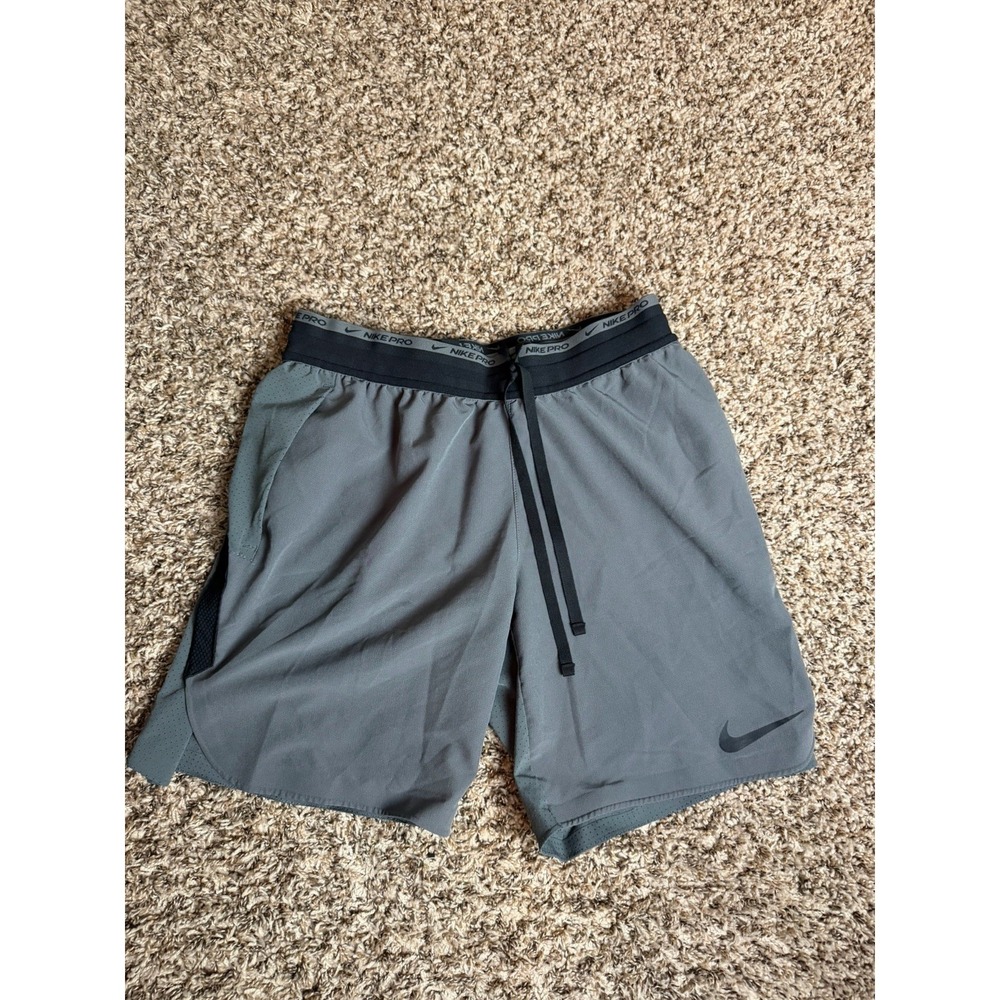 Nike Pro Dri-Fit Flex Rep 8" Unlined Gray Gym Shorts Men's Size Small DD1700-068